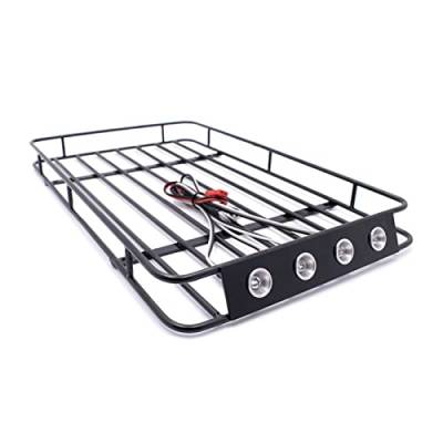 XEBRAD Racing Metall Dach Rack 235 * 140 * 20mm Mit Lampen Lichter RC Crawler Auto Dachgepäckträger für Spielzeugautos von XEBRAD